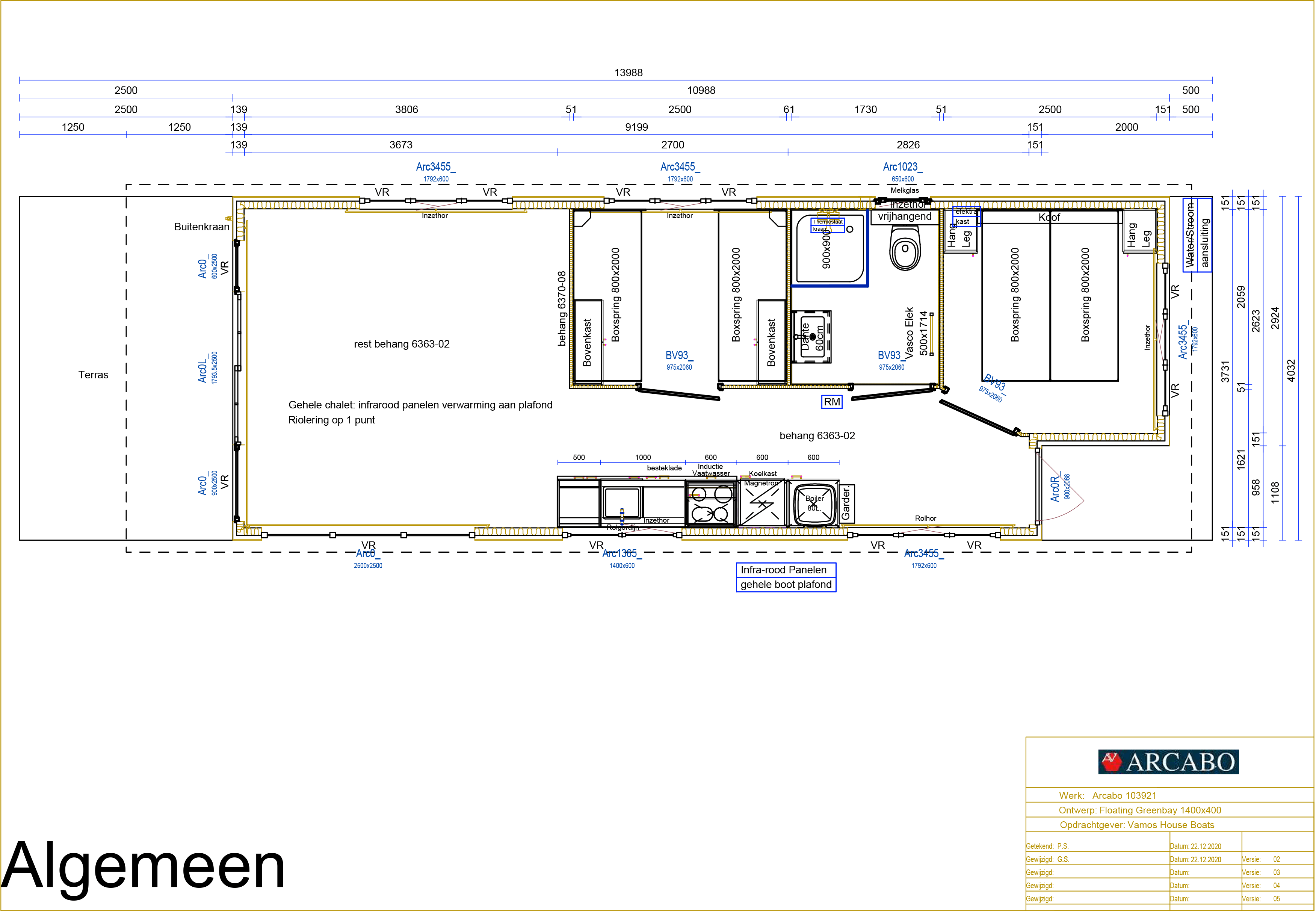 House boat Vamos 46 plattegrond